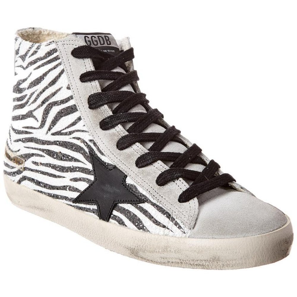 NIB Golden Goose Zebra Glitter & Black Star, 36